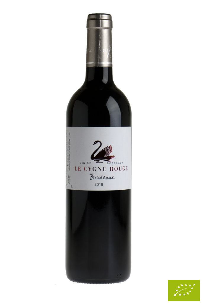 compromis Slim Italiaans Le Cygne rouge 2016, biologische rode wijn uit de Bordeaux