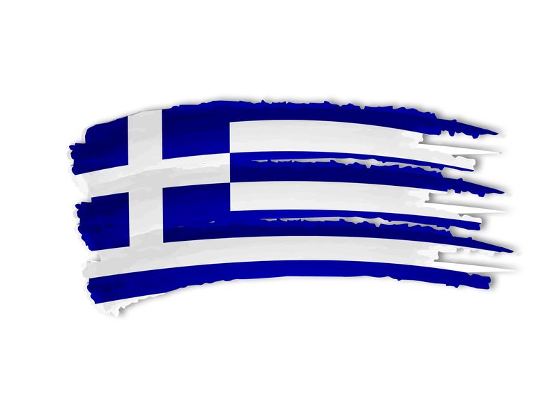 17211748 - illustration of isolated hand drawn greek flag
