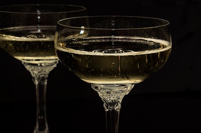 Champagne in glazen