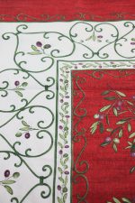 Italiaans tafelkleed met olijfmotief rood beige 140x240 cm