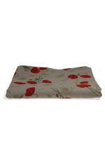 Beige Italiaans tafelkleed met motief van klaprozen