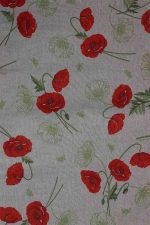 Italiaans tafelkleed beige met motief van klaprozen